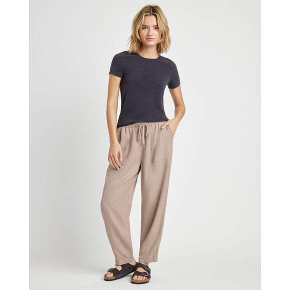 Splendid Ryan Pants Women’s Size Small Beige Barrel Leg Pockets Lightweight - Picture 1 of 12